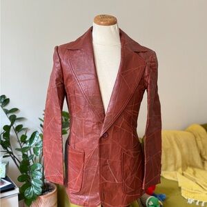 Men's patchwork Leather Blazer